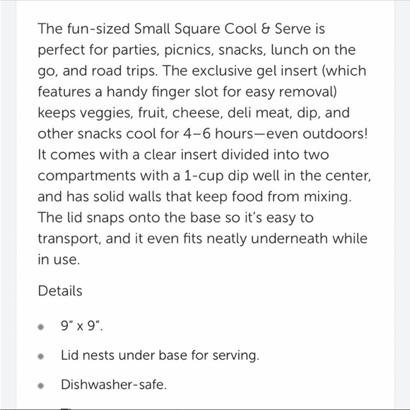 THE PAMPERED CHEF Small Square Chill  & Serve Versatile Covered Tray 9x9 - Picture 9 of 16